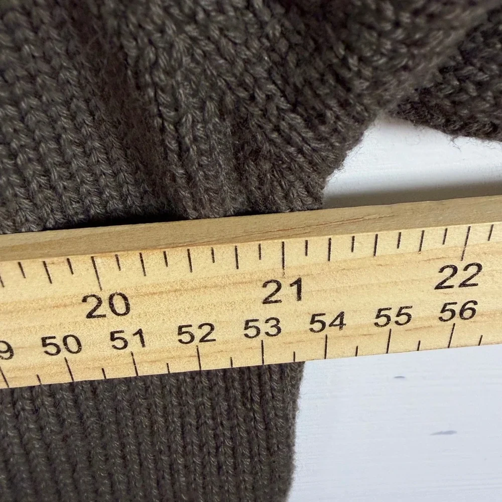 Vintage 90s LL Bean V-Neck Sweater Men L Tall Brown 100%‎ Cotton Knit Pullover